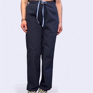 Dress A Med Navy Blue & Light Blue Stripe Scrub Pants